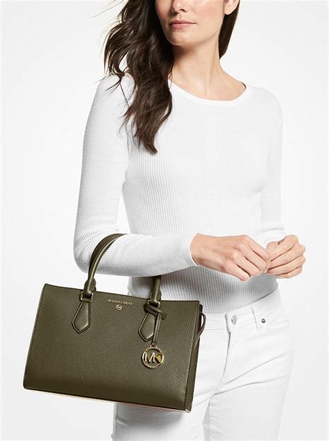 Valerie Medium Pebbled Leather Satchel 